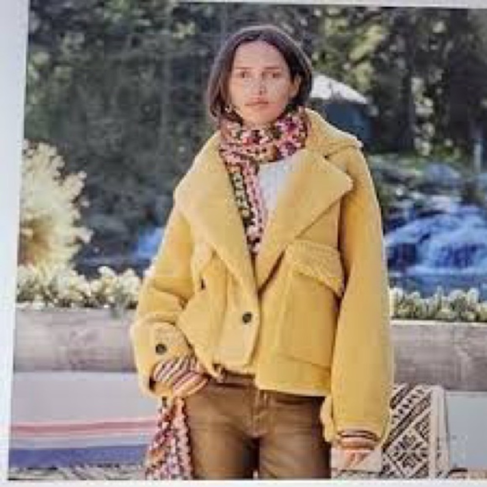 Dylan Tan Eco Fur Teddy Bear Sherpa Jacket Sz. XL